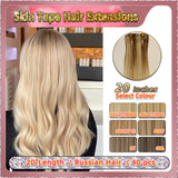 20''  Skin Tape Hair Extensions  40 PCs  Standard Full Head (Blond）