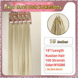 18" Nano Bead Hair Extensions 100 Stands Full Head (Blond）