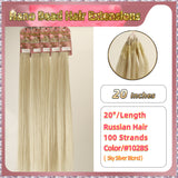 20" Nano Bead Hair Extensions 100 Stands Full Head (Blond）