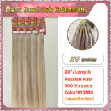 20" Nano Bead Hair Extensions 100 Stands Full Head (Blond）