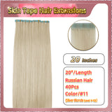 20''  Skin Tape Hair Extensions  40 PCs  Standard Full Head (Blonde）