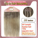 18'' Clip In Hair Extensions 3 Rows 21 Clips Standard Full Head（Blond）