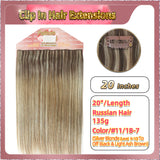 20'' Clip In Hair Extensions 3 Rows 21 Clips Standard Full Head（Blonde）