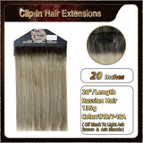 20'' Ombre Clip In Hair Extensions 3 Pieces 21 Clips Standard Full Head(Dark Brown To Blonde）