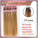 20" Nano Bead Hair Extensions 100 Stands Full Head (Blond）