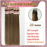 20" Nano Bead Hair Extensions 100 Stands Full Head (Blond）