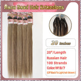 20" Nano Bead Hair Extensions 100 Stands Full Head (Blond）