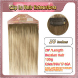 18'' Clip In Hair Extensions 3 Rows 21 Clips Standard Full Head（Blond）