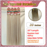 20''  Skin Tape Hair Extensions  40 PCs  Standard Full Head (Blond）