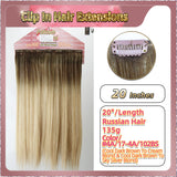 18'' Clip In Hair Extensions 3 Rows 21 Clips Standard Full Head（Blond）
