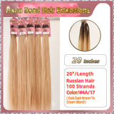 20" Nano Bead Hair Extensions 100 Stands Full Head (Blond）