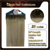 20'' Ombre Clip In Hair Extensions 3 Pieces 21 Clips Standard Full Head(Dark Brown To Blonde）