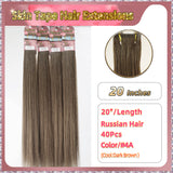 20''  Skin Tape Hair Extensions  40 PCs  Standard Full Head (Blond）
