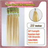 20" Nano Bead Hair Extensions 100 Stands Full Head (Blond）