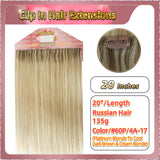 20'' Clip In Hair Extensions 3 Rows 21 Clips Standard Full Head（Blonde）