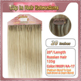 18'' Clip In Hair Extensions 3 Rows 21 Clips Standard Full Head（Blond）