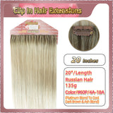 18'' Clip In Hair Extensions 3 Rows 21 Clips Standard Full Head（Blond）