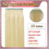 20''  Skin Tape Hair Extensions  40 PCs  Standard Full Head (Blond）