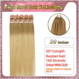 20" Nano Bead Hair Extensions 100 Stands Full Head (Blond）