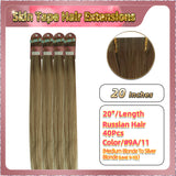 20''  Skin Tape Hair Extensions  40 PCs  Standard Full Head (Blonde）