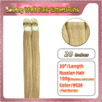 20'' Sewing Weft Hair Extensions  2 Strips Standard Full Head  (Blonde）