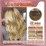 20'' Clip In Hair Extensions 3 Rows 21 Clips Standard Full Head（Blond）