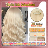 20'' Clip In Hair Extensions 3 Rows 21 Clips Standard Full Head（Blond）