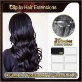 20'' Russian Hair On Darker Range Clip In Hair Extensions 3 Pieces 21 Clips Standard Full Head  25
