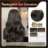 20‘’ Sewing Weft Hair Extensions  2 Strips Standard Full Head (Dark Brown To Blond）