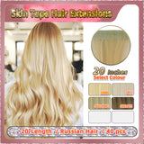 20''  Skin Tape Hair Extensions  40 PCs  Standard Full Head (Blonde）