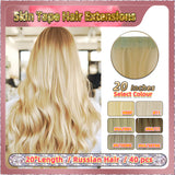 20''  Skin Tape Hair Extensions  40 PCs  Standard Full Head (Blond）