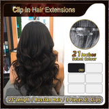 21'' Russian Hair On Darker Range Clip In Hair Extensions 3 Pieces 21 Clips Standard Full Head  25