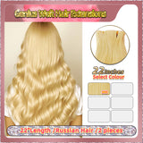 22'' Russian Hair On Blonde Range Genius Weft Hair Extensions 2 Strips Standard Full Head 26