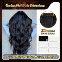 22'' Russian Hair On Darker Range Genius Weft Hair Extensions  2 Strips Standard Full Head  27