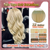 22''  Skin Tape Hair Extensions  40 PCs  Standard Full Head (Blond）