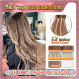 22''  Skin Tape Hair Extensions  40 PCs  Standard Full Head (Blond）