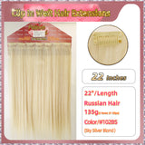 22'' Clip In Hair Extensions 3 Rows 21 Clips Standard Full Head（Blond）