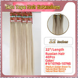 22''  Skin Tape Hair Extensions  40 PCs  Standard Full Head (Blond）