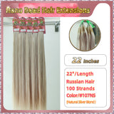 22" Nano Bead Hair Extensions 100 Stands Full Head (Blond）
