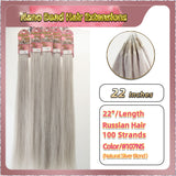 22" Nano Bead Hair Extensions 100 Stands Full Head (Blond）