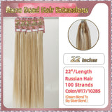 22" Nano Bead Hair Extensions 100 Stands Full Head (Blond）