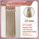 22" Nano Bead Hair Extensions 100 Stands Full Head (Blond）