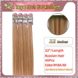 22''  Skin Tape Hair Extensions  40 PCs  Standard Full Head (Blond）