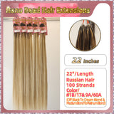 22" Nano Bead Hair Extensions 100 Stands Full Head (Blond）
