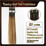 22‘’ Sewing Weft Hair Extensions  2 Strips Standard Full Head (Black To Blond）