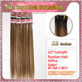 22''  Skin Tape Hair Extensions  40 PCs  Standard Full Head (Blond）