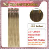22''  Skin Tape Hair Extensions  40 PCs  Standard Full Head (Blond）