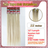 22''  Skin Tape Hair Extensions  40 PCs  Standard Full Head (Blond）