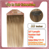 22'' Clip In Hair Extensions 3 Rows 21 Clips Standard Full Head（Blonde）