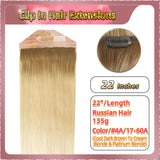 22'' Clip In Hair Extensions 3 Rows 21 Clips Standard Full Head（Blonde）